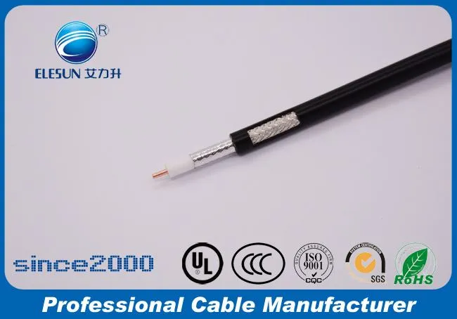 Tu RG6 Colled Isel 75 Ohm 1.02mm Copr Soled Coaxial Cable Teledu Cylch Cyfyng CATV Coax Cable